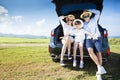 Happy family enjoying road trip and summer vacation Royalty Free Stock Photo