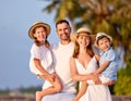 Happy family enjoying summer day in countryside Royalty Free Stock Photo