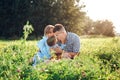 Happy family enjoying together in summer day. Family sitting and hugging on grass. Royalty Free Stock Photo