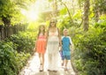 Happy family enjoying a tropical vacation together Royalty Free Stock Photo