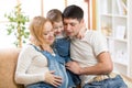 Happy Family Expecting Baby. Pregnant Woman with Royalty Free Stock Photo