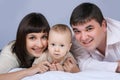 Happy family - father, mother and baby Royalty Free Stock Photo