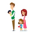 Happy family. Father, mother, son and daughter together Royalty Free Stock Photo