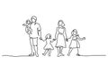 Happy family father and mother with three children Royalty Free Stock Photo