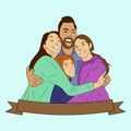 Happy family. Father, mother, two daughters. Parents keep their children's hands. Royalty Free Stock Photo