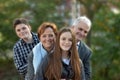We are a happy family, father mother and two teenagers Royalty Free Stock Photo