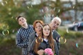 We are a happy family, father mother and two teenagers Royalty Free Stock Photo