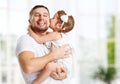 Happy family and father's day. daughter kissing and hugging dad Royalty Free Stock Photo