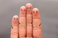 Family finger face togethernes concept