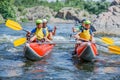 Happy family of four on the catamaran Royalty Free Stock Photo