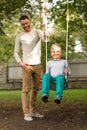 Happy family in front of house outdoors