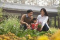 Happy family in garden Royalty Free Stock Photo
