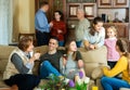 Happy family gathered in parental home Royalty Free Stock Photo