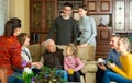 Happy family gathered in parental home Royalty Free Stock Photo