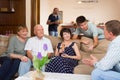 Happy family gathered in parental home Royalty Free Stock Photo