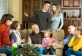 Happy family gathered in parental home Royalty Free Stock Photo