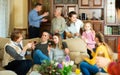 Happy family gathered in parental home Royalty Free Stock Photo