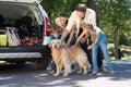 Happy family getting ready for road trip Royalty Free Stock Photo