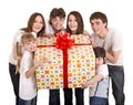 Happy family with gift box. Royalty Free Stock Photo
