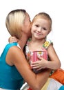 Happy family with gift box. Royalty Free Stock Photo