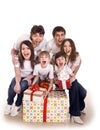 Happy family with gift box. Royalty Free Stock Photo