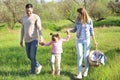 Happy family going on picnic in park Royalty Free Stock Photo