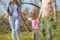 Happy family going on picnic in park Royalty Free Stock Photo