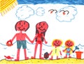 Happy Family at Happy Beach! Royalty Free Stock Photo