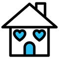Happy family, happy home fill vector icon which can easily modify or edit