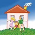 Happy family hause Royalty Free Stock Photo