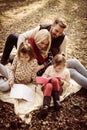 Happy family having educate together. Royalty Free Stock Photo