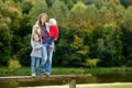 Happy family having fun on autumn day Royalty Free Stock Photo