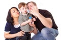 Happy family having fun. Man, woman and child Royalty Free Stock Photo