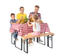 Happy family having picnic at table Royalty Free Stock Photo