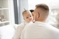 Happy family having spare time on bed at home Royalty Free Stock Photo