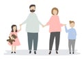 Happy family holding hands illustration Royalty Free Stock Photo