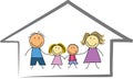 Happy family home / house - Kids drawing / sketch