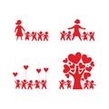 Happy family icons set. People illustration Royalty Free Stock Photo