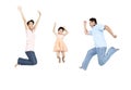 Happy family jumping Royalty Free Stock Photo