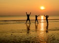 Happy family jumping Royalty Free Stock Photo