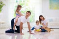 Happy family with kids at home Royalty Free Stock Photo