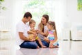 Happy family with kids at home Royalty Free Stock Photo