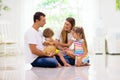 Happy family with kids at home Royalty Free Stock Photo