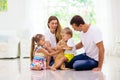 Happy family with kids at home Royalty Free Stock Photo