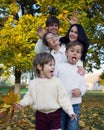 Happy family with kids in park Royalty Free Stock Photo