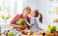 Granddaughter is giving flowers to her grandmother Royalty Free Stock Photo