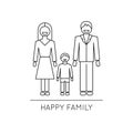 Happy family line icon Royalty Free Stock Photo