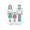 Happy family line icon Royalty Free Stock Photo