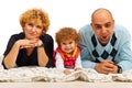 Happy family in a line Royalty Free Stock Photo