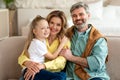 Happy Family With Little Daughter Posing Embracing At Home Royalty Free Stock Photo